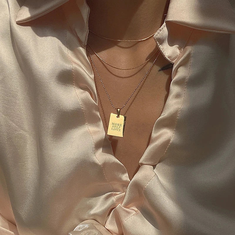 More Self Love Soul Tag Necklace
