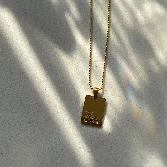 The World Is Yours Soul Tag Necklace